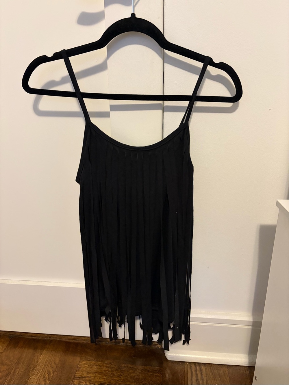 Black Fringe Camisole Tank Top - Women's